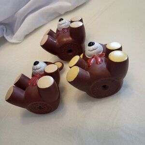 Vintage Teddy Bear Toys Ross Laboratories Squeaky Set of 3 Retro Toy 1985